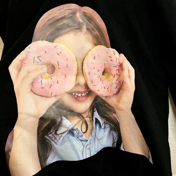 Acmé de la vie ADLV BABY FACE HOODIE BLACK DONUT Size 1 Unisex Black - Picture 3 of 14